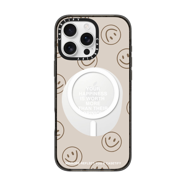 Mirrors Reflect You x CASETiFY iPhone 16 Pro Max ケース ブラック インパクトケース MagSafe対応 Happiness For What It's Worth