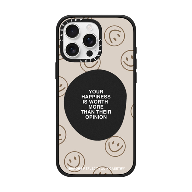 Mirrors Reflect You x CASETiFY iPhone 16 Pro Max ケース マットブラック インパクトケース MagSafe対応 Happiness For What It's Worth