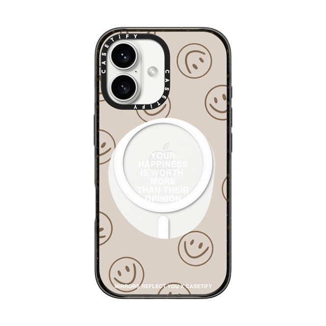 Mirrors Reflect You x CASETiFY iPhone 16 ケース ブラック インパクトケース MagSafe対応 Happiness For What It's Worth