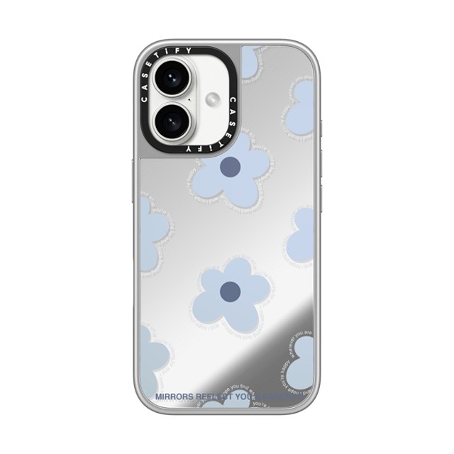 Mirrors Reflect You x CASETiFY iPhone 16 ケース Floral,Quote シルバー (シルバーバンパー) ミラーケース MagSafe対応 I Hope Father's Day Mirrors Reflect You x CASETiFY iPhone 16 ケース Floral,Quote シルバー (シルバーバンパー) ミラーケース MagSafe対応 I Hope Father's Day