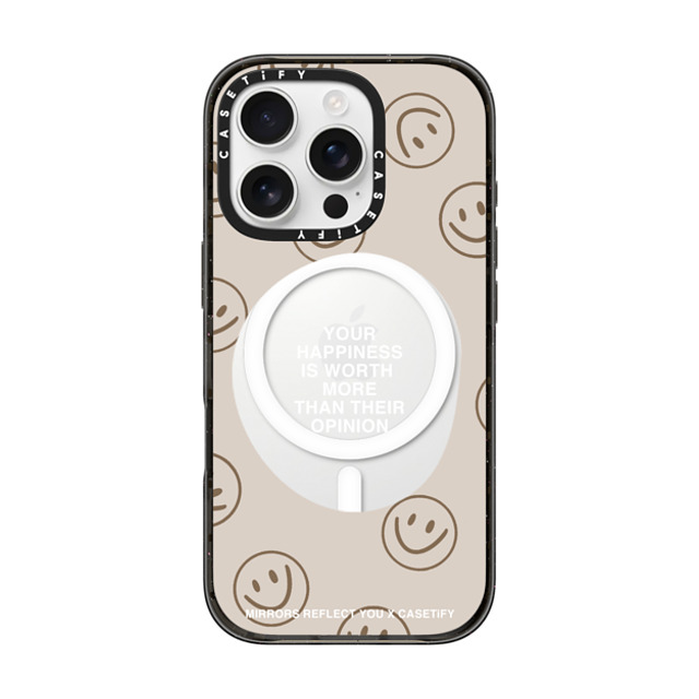 Mirrors Reflect You x CASETiFY iPhone 16 Pro ケース ブラック インパクトケース MagSafe対応 Happiness For What It's Worth