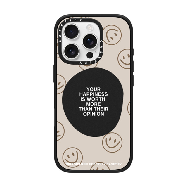 Mirrors Reflect You x CASETiFY iPhone 16 Pro ケース マットブラック インパクトケース Happiness For What It's Worth