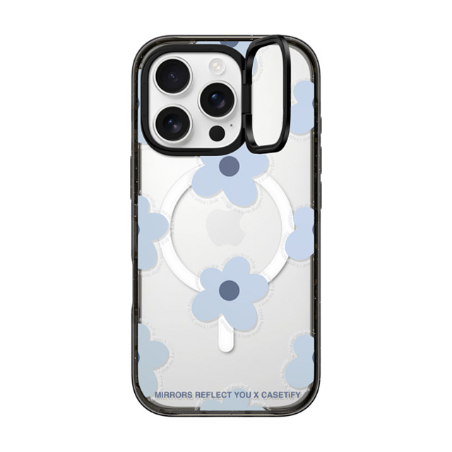 Mirrors Reflect You x CASETiFY iPhone 16 Pro ケース ブラック インパクトリングスタンドケース MagSafe対応 I Hope