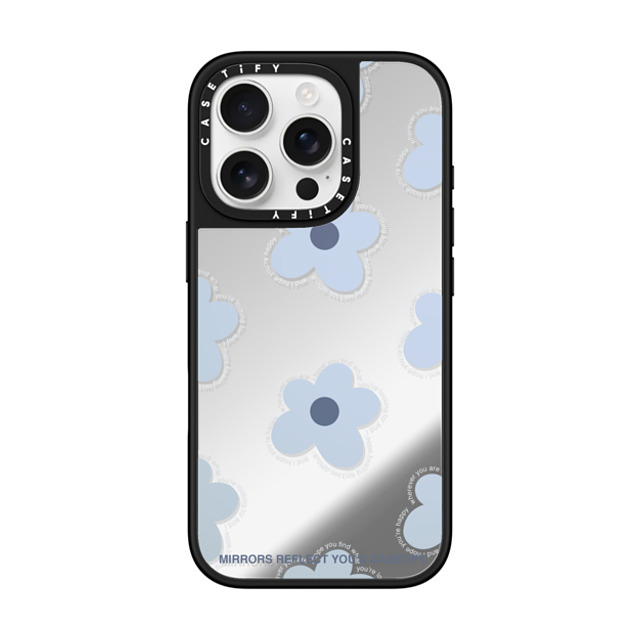 Mirrors Reflect You x CASETiFY iPhone 16 Pro ケース Silver on Black ミラーケース MagSafe対応 I Hope