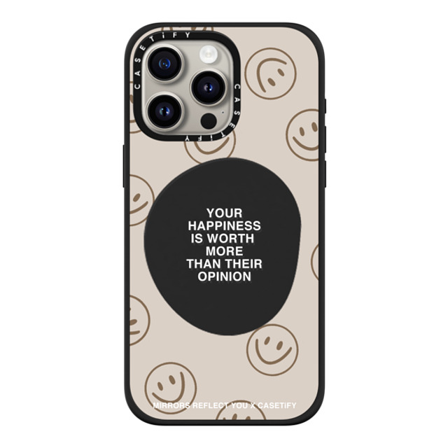 Mirrors Reflect You x CASETiFY iPhone 15 Pro Max ケース マットブラック インパクトケース MagSafe対応 Happiness For What It's Worth