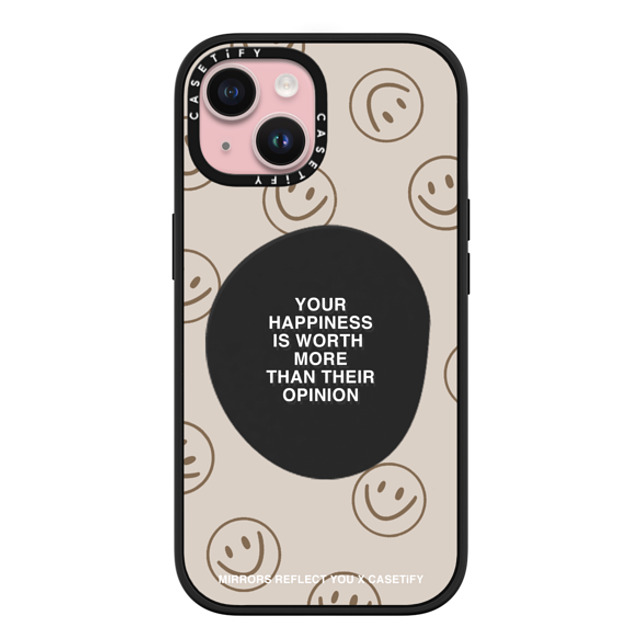 Mirrors Reflect You x CASETiFY iPhone 15 ケース マットブラック インパクトケース MagSafe対応 Happiness For What It's Worth