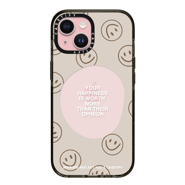 Mirrors Reflect You x CASETiFY iPhone 15 ケース ブラック インパクトケース Happiness For What It's Worth