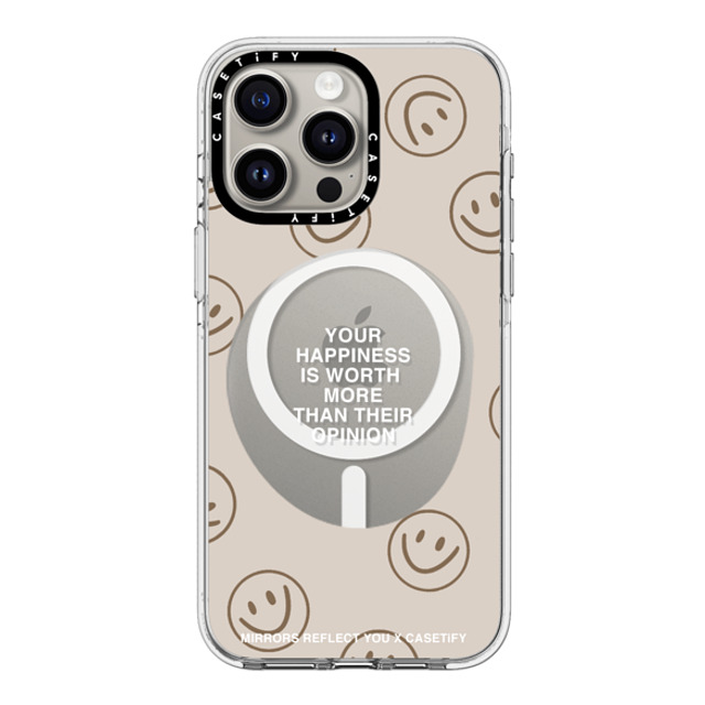 Mirrors Reflect You x CASETiFY iPhone 15 Pro Max ケース クリア クリア ケース MagSafe対応 Happiness For What It's Worth