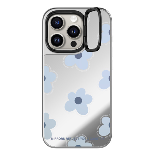 Mirrors Reflect You x CASETiFY iPhone 15 Pro ケース シルバー (シルバーバンパー) ミラー リングスタンドケース MagSafe対応 I Hope