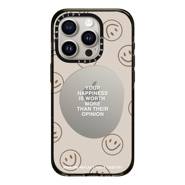 Mirrors Reflect You x CASETiFY iPhone 15 Pro ケース ブラック インパクトケース Happiness For What It's Worth