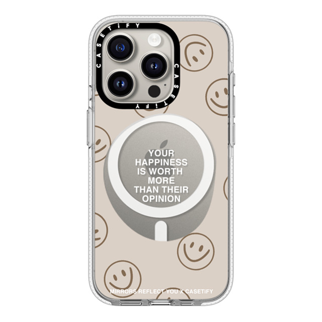 Mirrors Reflect You x CASETiFY iPhone 15 Pro ケース クリア クリア ケース MagSafe対応 Happiness For What It's Worth