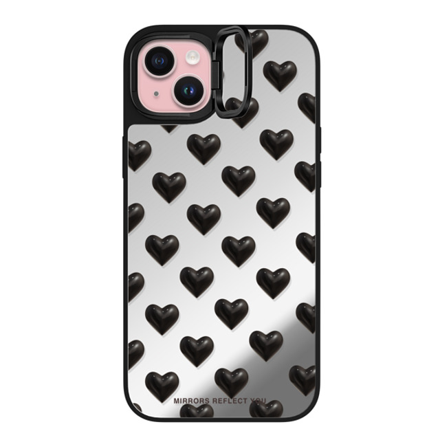Mirrors Reflect You x CASETiFY iPhone 15 Plus ケース Quote,Typography Silver on Black ミラー リングスタンドケース MagSafe対応 black hearts Back to School Mirrors Reflect You x CASETiFY iPhone 15 Plus ケース Quote,Typography Silver on Black ミラー リングスタンドケース MagSafe対応 black hearts Back to School