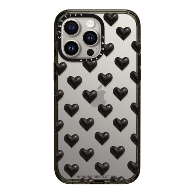 Mirrors Reflect You x CASETiFY iPhone 15 Pro Max ケース ブラック インパクトケース black hearts