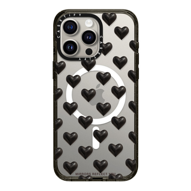 Mirrors Reflect You x CASETiFY iPhone 15 Pro Max ケース ブラック インパクトケース MagSafe対応 black hearts