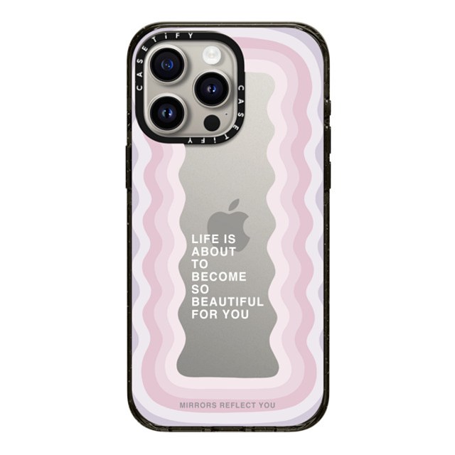 Mirrors Reflect You x CASETiFY iPhone 15 Pro Max ケース ブラック インパクトケース life is beautiful