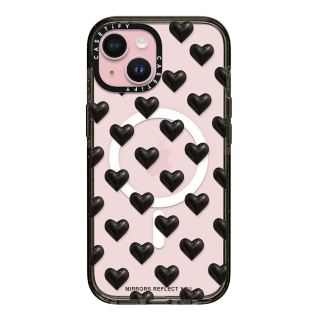 Mirrors Reflect You x CASETiFY iPhone 15 ケース ブラック インパクトケース MagSafe対応 black hearts