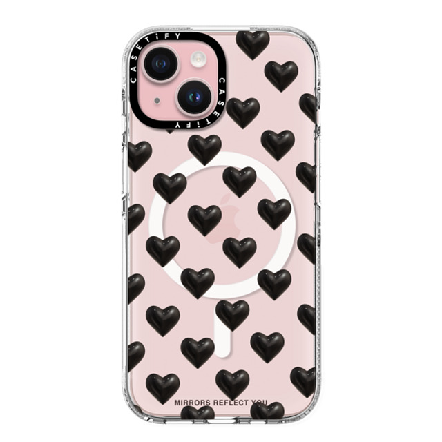 Mirrors Reflect You x CASETiFY iPhone 15 ケース クリア クリア ケース MagSafe対応 black hearts