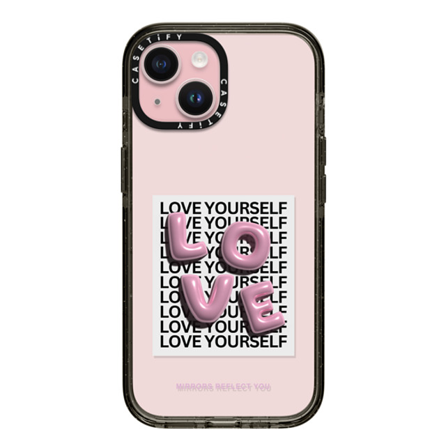 Mirrors Reflect You x CASETiFY iPhone 15 ケース ブラック インパクトケース LOVE