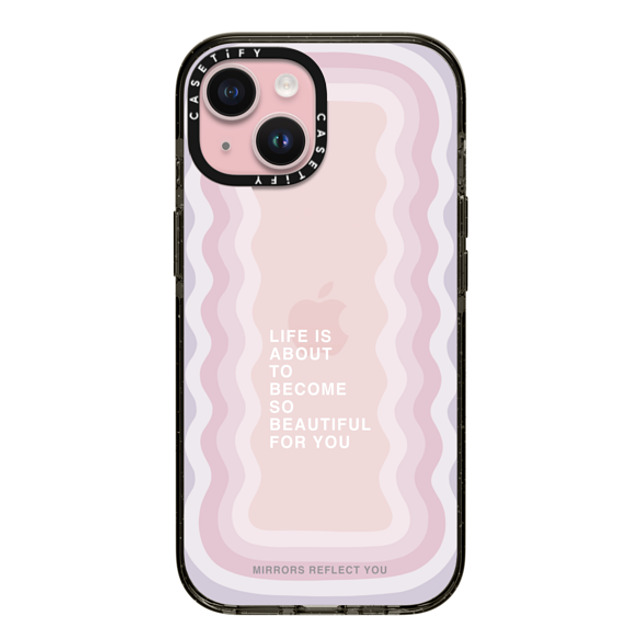 Mirrors Reflect You x CASETiFY iPhone 15 ケース ブラック インパクトケース life is beautiful