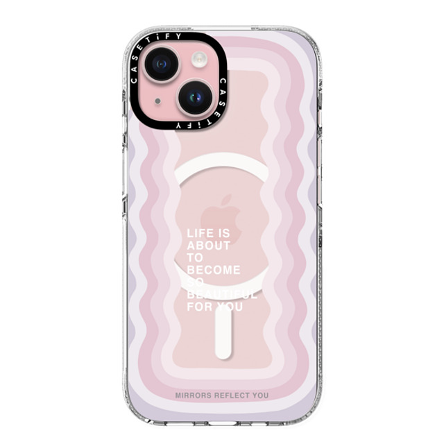 Mirrors Reflect You x CASETiFY iPhone 15 ケース クリア クリア ケース MagSafe対応 life is beautiful