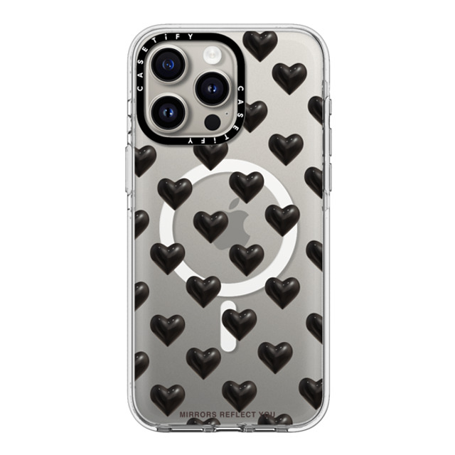 Mirrors Reflect You x CASETiFY iPhone 15 Pro Max ケース クリア クリア ケース MagSafe対応 black hearts