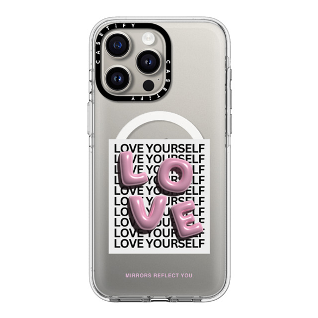 Mirrors Reflect You x CASETiFY iPhone 15 Pro Max ケース クリア クリア ケース MagSafe対応 LOVE