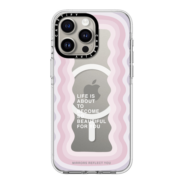 Mirrors Reflect You x CASETiFY iPhone 15 Pro Max ケース クリア クリア ケース MagSafe対応 life is beautiful