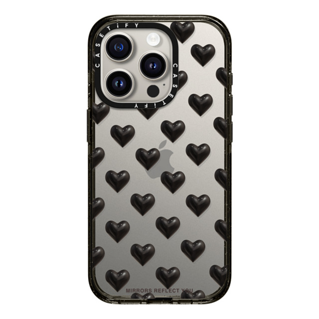 Mirrors Reflect You x CASETiFY iPhone 15 Pro ケース ブラック インパクトケース black hearts