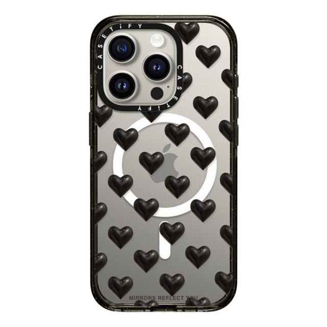 Mirrors Reflect You x CASETiFY iPhone 15 Pro ケース ブラック インパクトケース MagSafe対応 black hearts