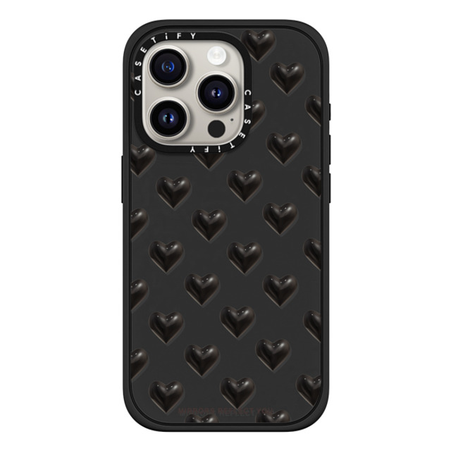 Mirrors Reflect You x CASETiFY iPhone 15 Pro ケース マットブラック インパクトケース MagSafe対応 black hearts