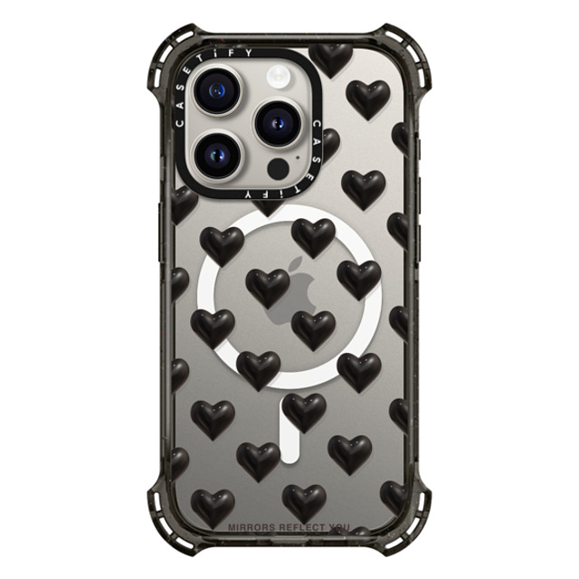 Mirrors Reflect You x CASETiFY iPhone 15 Pro Case Black バウンスケース black hearts Mirrors Reflect You x CASETiFY iPhone 15 Pro Case Black バウンスケース black hearts