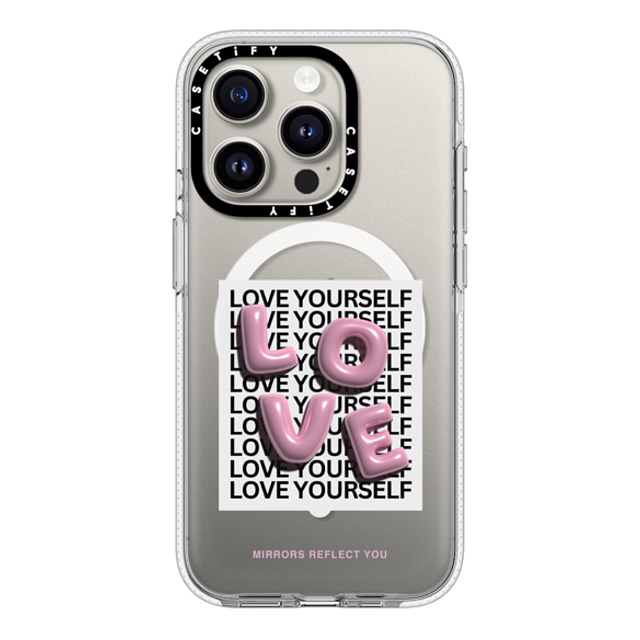 Mirrors Reflect You x CASETiFY iPhone 15 Pro ケース クリア クリア ケース MagSafe対応 LOVE