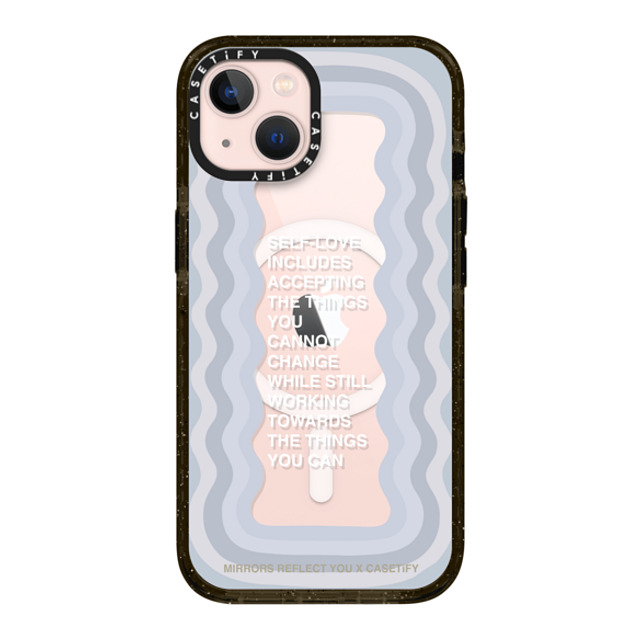 Mirrors Reflect You x CASETiFY iPhone 13 ケース ブラック インパクトケース MagSafe対応 Self-Love