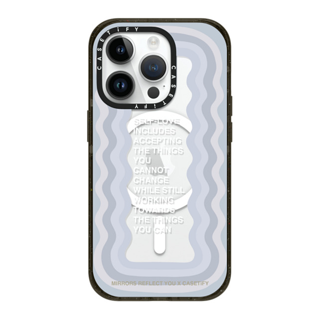 Mirrors Reflect You x CASETiFY iPhone 14 Pro ケース ブラック インパクトケース MagSafe対応 Self-Love