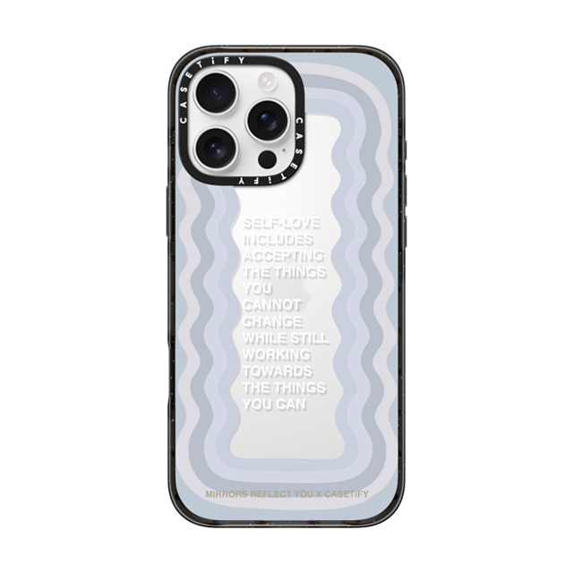 Mirrors Reflect You x CASETiFY iPhone 16 Pro Max ケース ブラック インパクトケース Self-Love