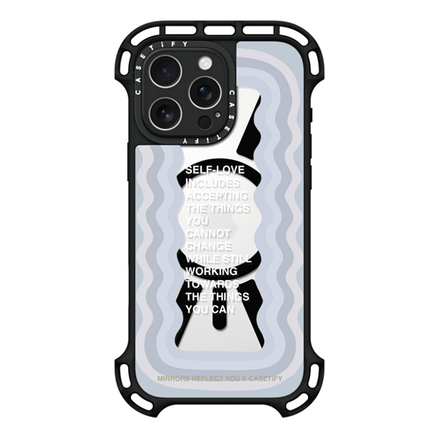 Mirrors Reflect You x CASETiFY iPhone 16 Pro Max ケース ブラック ウルトラ バウンスケース MagSafe対応 Self-Love