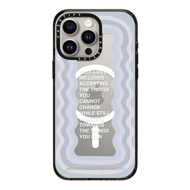 Mirrors Reflect You x CASETiFY iPhone 15 Pro Max ケース ブラック インパクトケース MagSafe対応 Self-Love