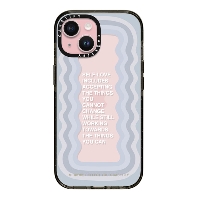 Mirrors Reflect You x CASETiFY iPhone 15 ケース ブラック インパクトケース Self-Love