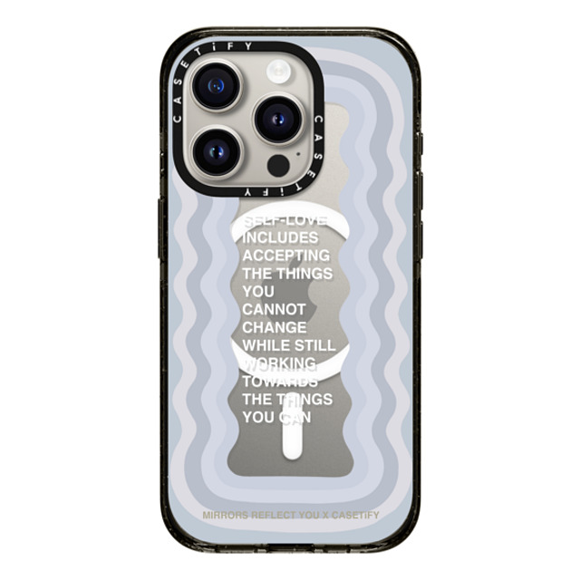 Mirrors Reflect You x CASETiFY iPhone 15 Pro ケース ブラック インパクトケース MagSafe対応 Self-Love