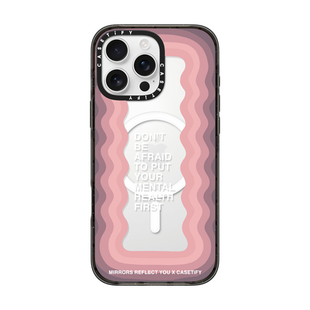 Mirrors Reflect You x CASETiFY iPhone 16 Pro Max ケース ブラック インパクトケース MagSafe対応 Don't Be Afraid