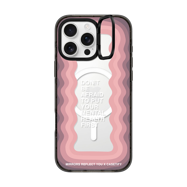 Mirrors Reflect You x CASETiFY iPhone 16 Pro Max ケース ブラック インパクトリングスタンドケース MagSafe対応 Don't Be Afraid