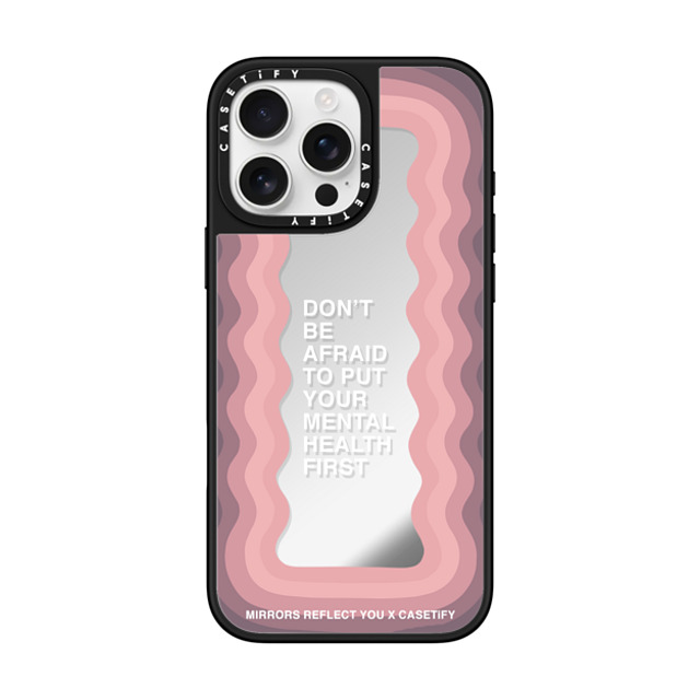 Mirrors Reflect You x CASETiFY iPhone 16 Pro Max ケース Silver on Black ミラーケース MagSafe対応 Don't Be Afraid