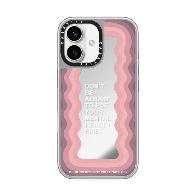 Mirrors Reflect You x CASETiFY iPhone 16 ケース シルバー (シルバーバンパー) ミラーケース MagSafe対応 Don't Be Afraid