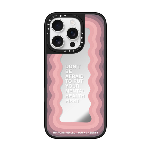 Mirrors Reflect You x CASETiFY iPhone 16 Pro ケース Silver on Black ミラーケース MagSafe対応 Don't Be Afraid