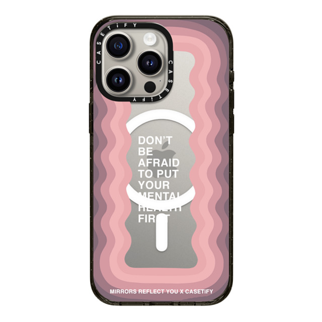 Mirrors Reflect You x CASETiFY iPhone 15 Pro Max ケース ブラック インパクトケース MagSafe対応 Don't Be Afraid