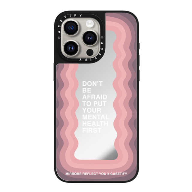 Mirrors Reflect You x CASETiFY iPhone 15 Pro Max ケース Silver on Black ミラーケース MagSafe対応 Don't Be Afraid