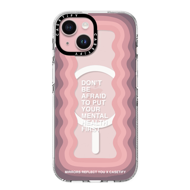 Mirrors Reflect You x CASETiFY iPhone 15 ケース クリア クリア ケース MagSafe対応 Don't Be Afraid