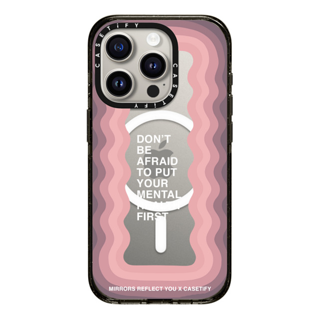 Mirrors Reflect You x CASETiFY iPhone 15 Pro ケース ブラック インパクトケース MagSafe対応 Don't Be Afraid