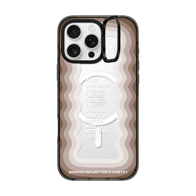 Mirrors Reflect You x CASETiFY iPhone 16 Pro Max ケース ブラック インパクトリングスタンドケース MagSafe対応 Every Good Thing