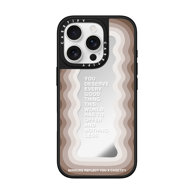 Mirrors Reflect You x CASETiFY iPhone 16 Pro ケース Silver on Black ミラーケース MagSafe対応 Every Good Thing